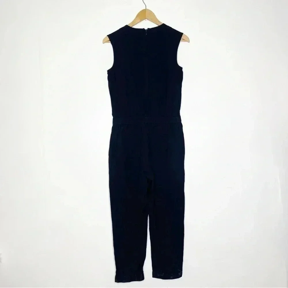 J.Crew Drapey Oxford Black Jumpsuit Size 0